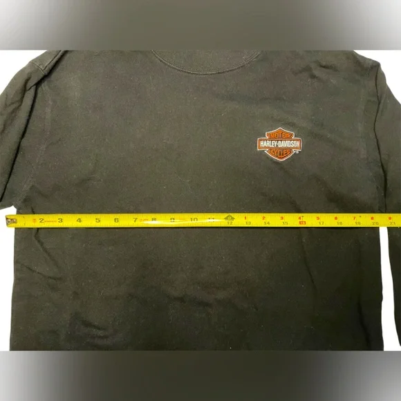 VTG Harley-Davidson mock neck long sleeve/embroidered/shirt/flame/logo size M - Picture 2 of 8